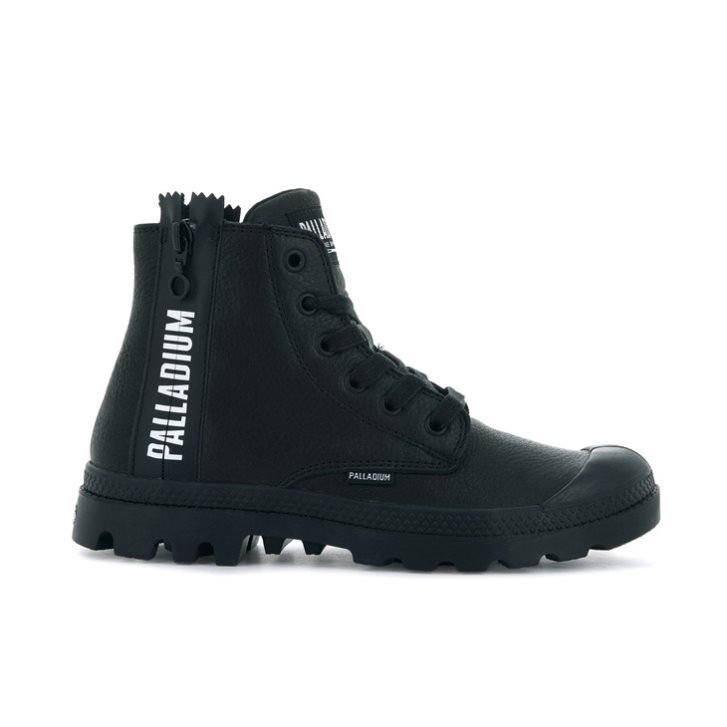 Bottes Palladium Pampa Ubn Zips Leather Femme Noir | FR HCY386F